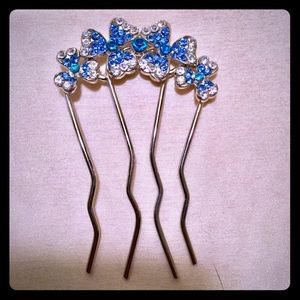 Decorative metal and rhinestone bejeweled hair comb